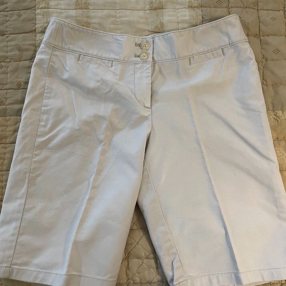 Ann Taylor Signature Fit shorts in light tan color.